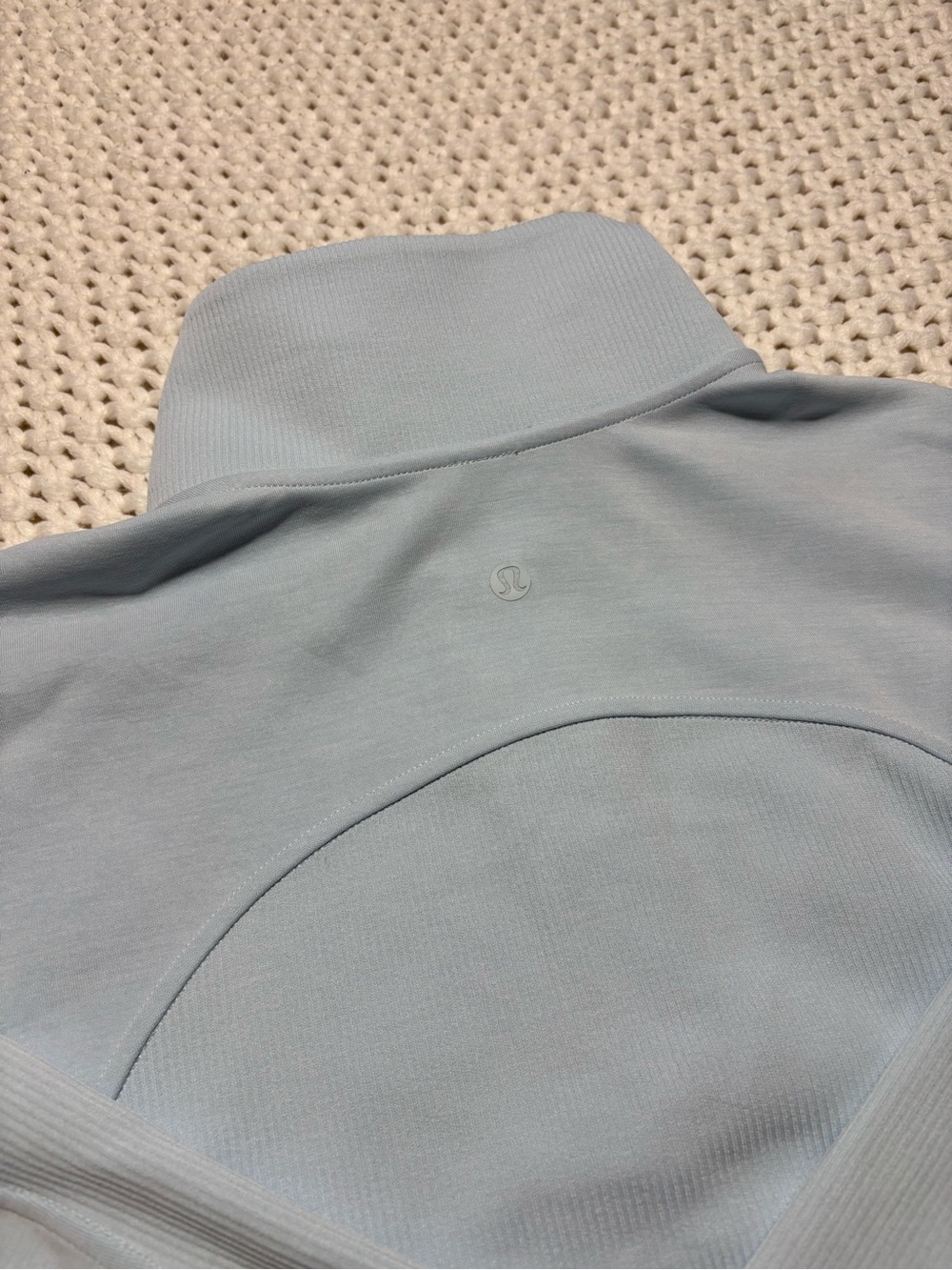 lululemon powder blue brushed Softstreme ribbed half zip size 6 - Picture 6 of 14